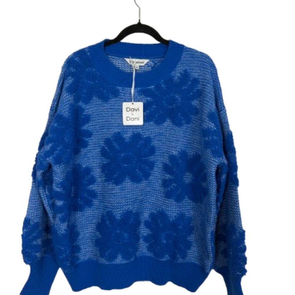 Davi & Dani NEW 3D Flower Texture Round Neck Drop… - image 4